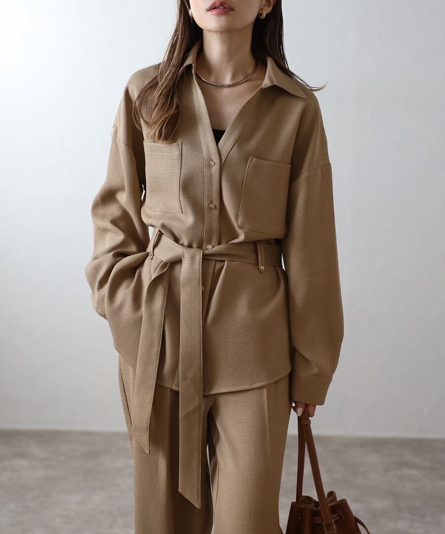 ライトツイードベルト付シャツ【t-10062】.