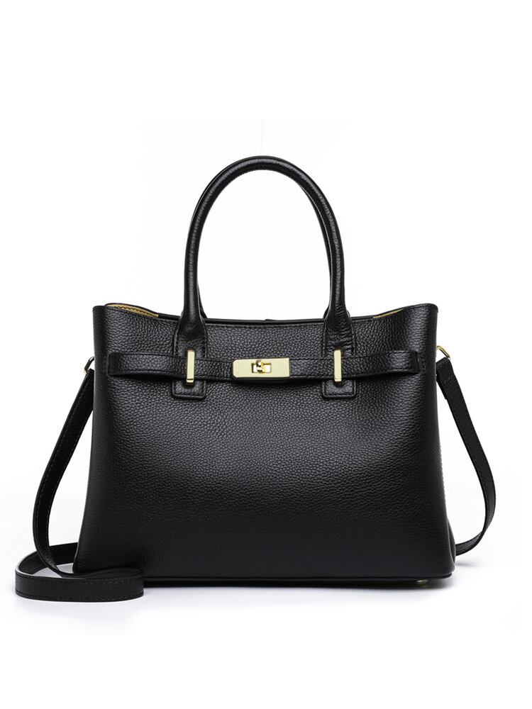 贅沢な質感上品で洗練された牛革通勤ハンドバッグ | miochic