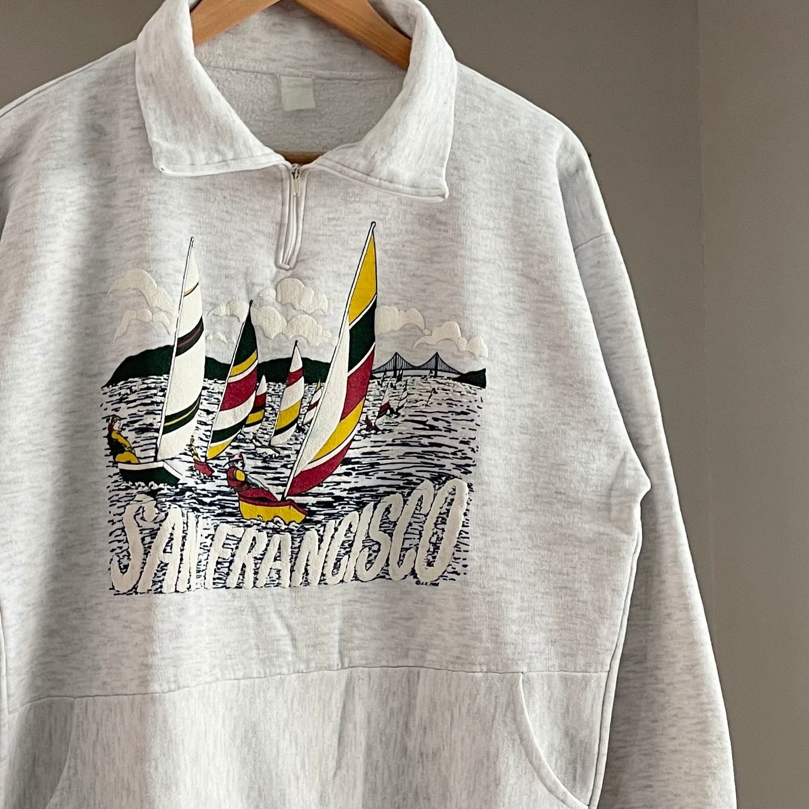 【Sz:L?】80s ハーフジップスウェット『San Francisco』