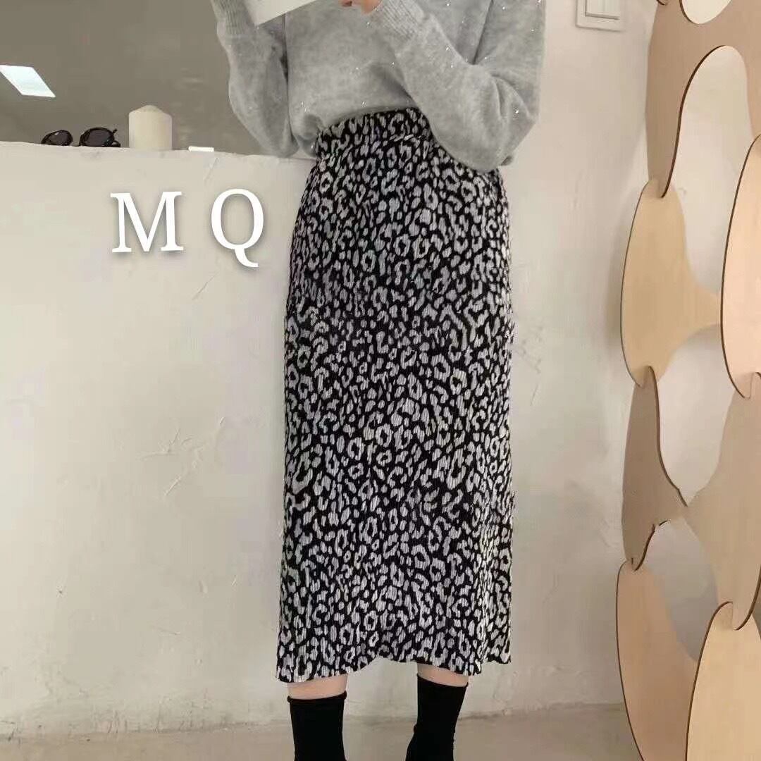 レオパードプリーツスカート