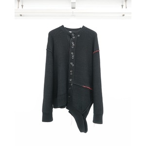 [DUELLUM] (デュエラム) DUE-X-104-KNT CARDIGAN (BLACK×RED STITCH)