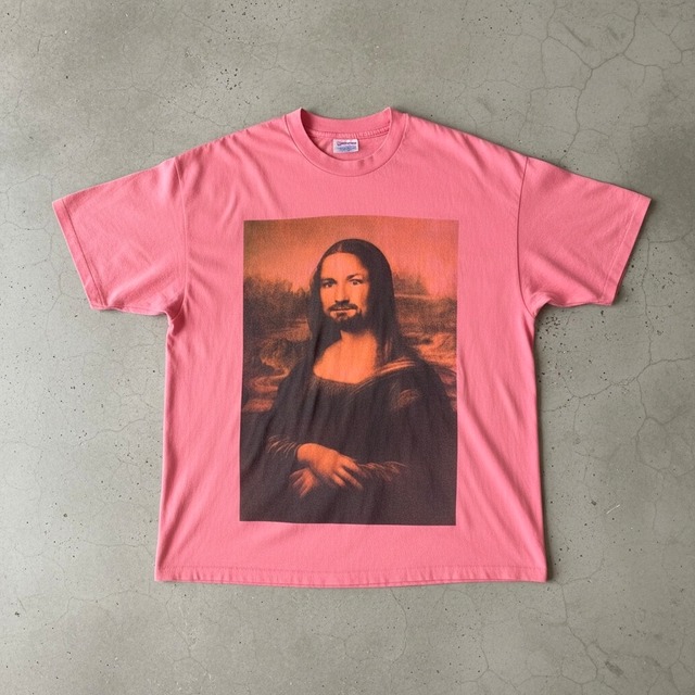［レア］90s Marilyn Manson "Mona Lisa" Art Parody Tシャツ ピンク XXL マリリンマンソン
