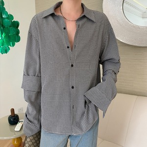 【Men】RETRO HOUNDSTOOTH DESIGN SHIRT 1color Z-108