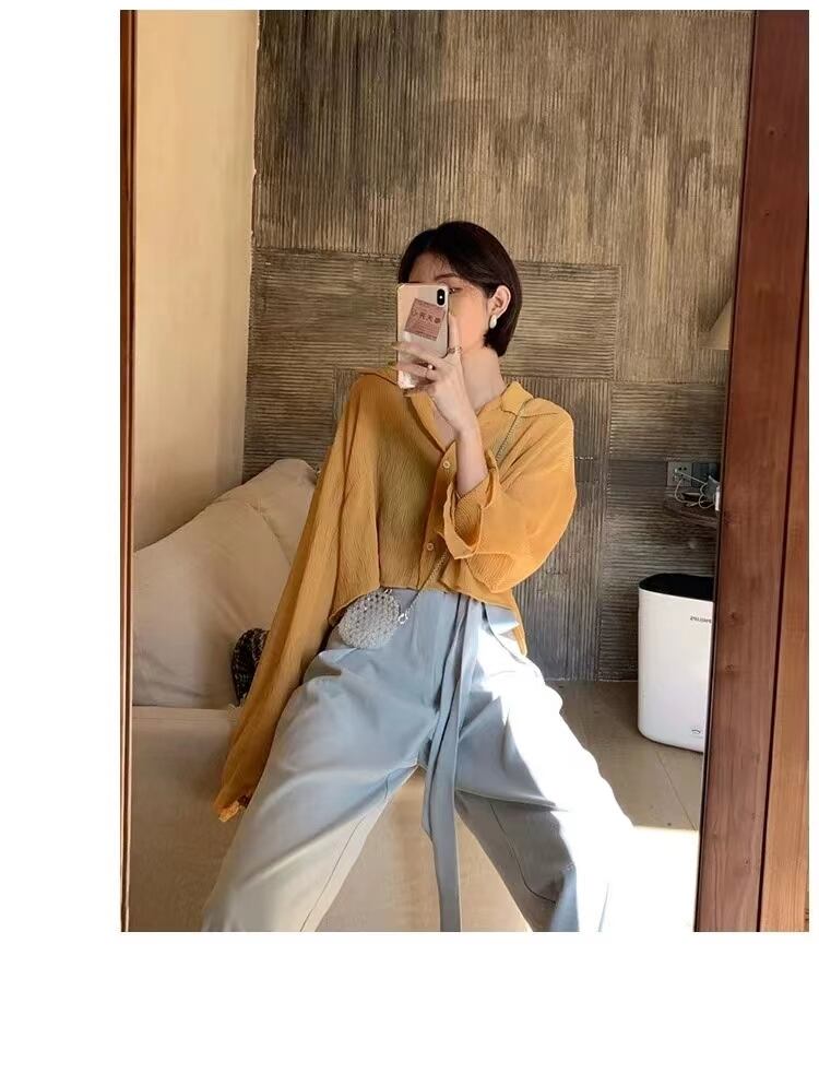 クロップドシアーブラウス　AJ33167-1020