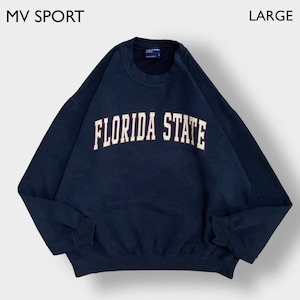 MV SPORT カレッジ アーチロゴ FLORIDA STATE フロリダ州立大学 スウェットシャツ トレーナー プルオーバー L ネイビー US古着