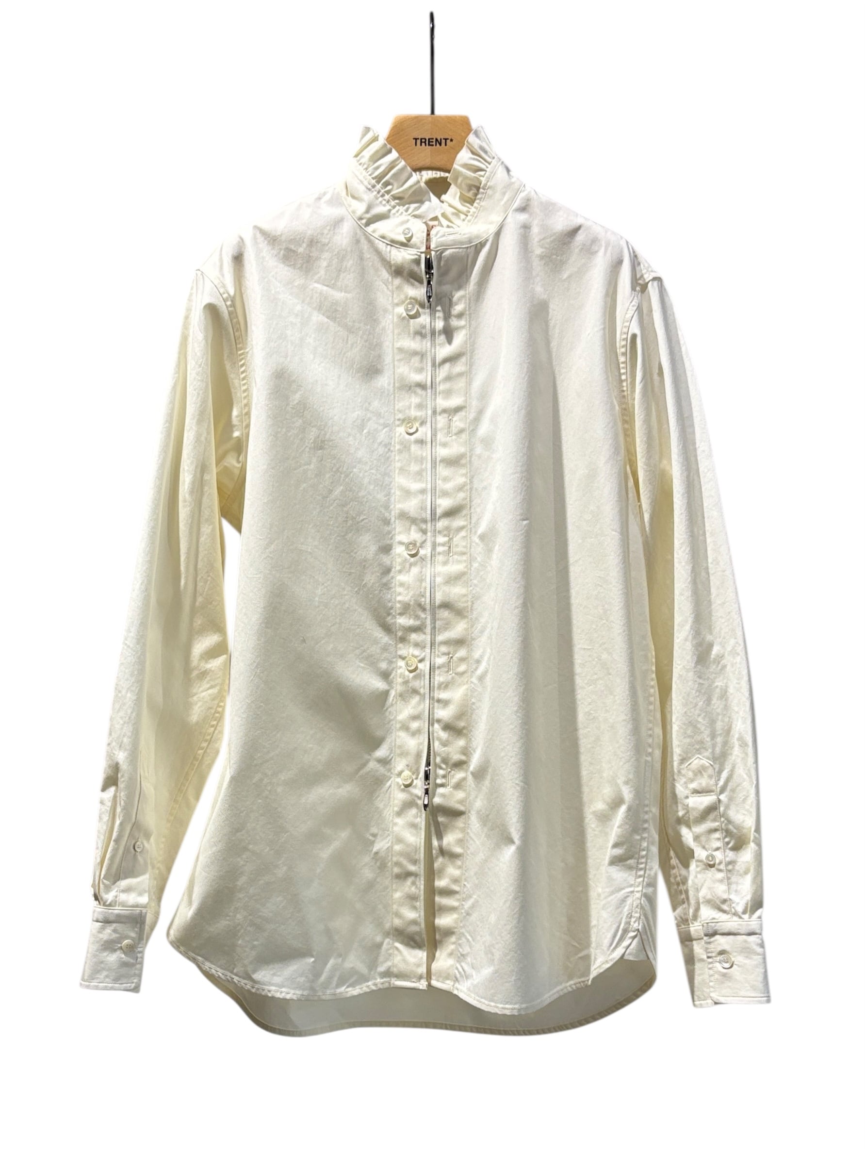 26SS】MASU エムエーエスユー / ZIP-UP FRILL COLLAR SHIRT / フリル