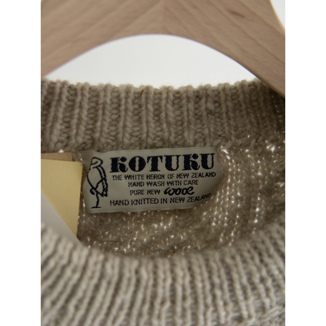 【KOTUKU Dead Stock】Hand Knitted in New Zealand Pullover Sweater（デッドストック ニュージーランド製ハンドニットクルーネックセーター）