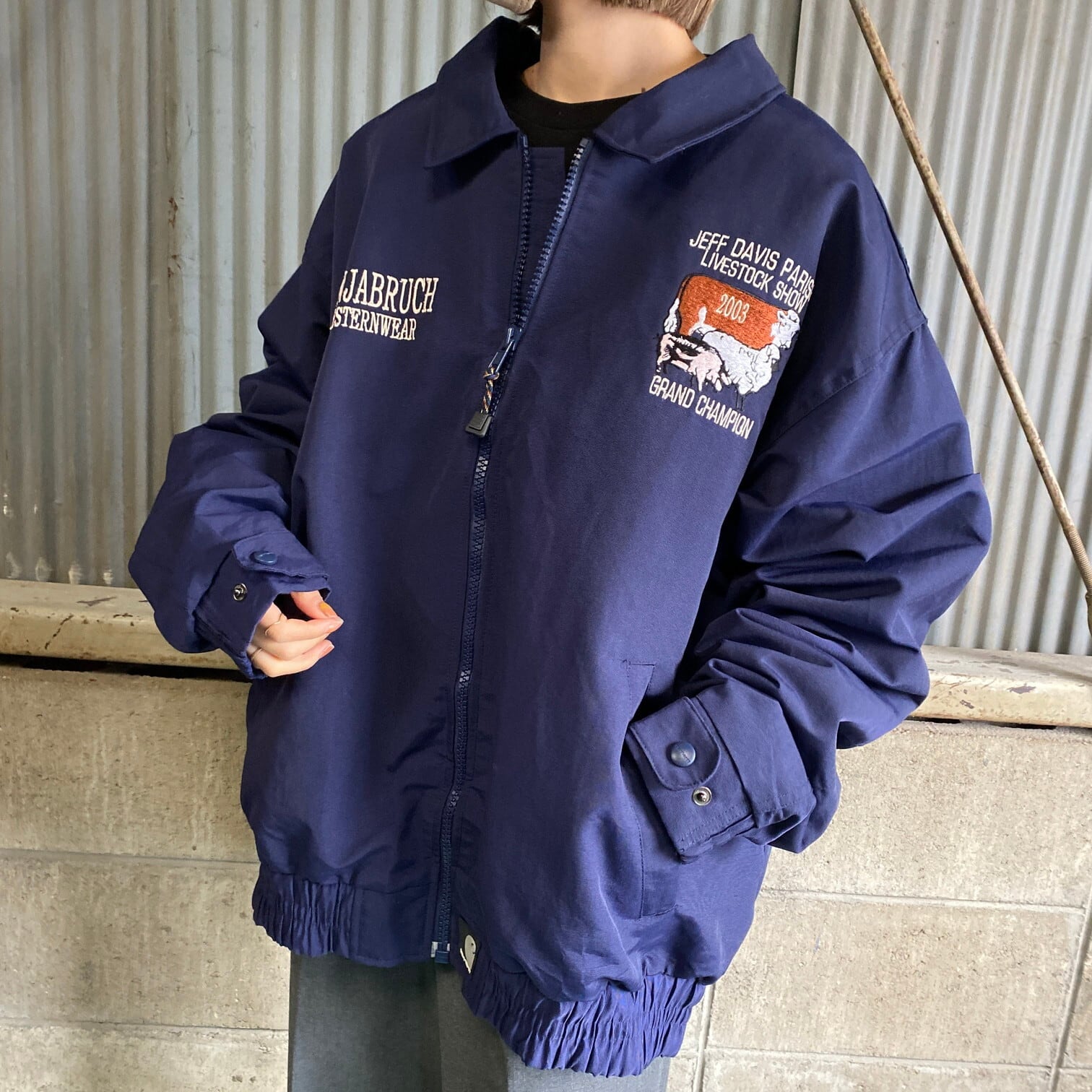 00年代 Carhartt カーハート 刺繍 ナイロン ワークジャケット メンズXL 