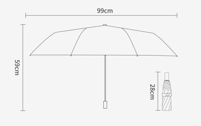 白バラ　三つ折り傘　［sam090]