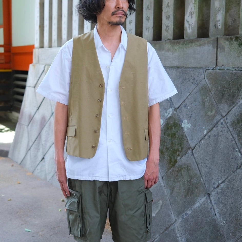 KENNETH FIELD(ケネスフィールド) /IRON VEST RIPSTOP-KHAKI-(26SS-15)