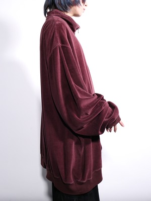 "KING SIZE" XXXL super over silhouette velours half-zip pullover