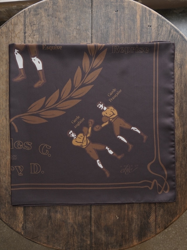 【A PIECE OF CHIC】SILK SCARF / COMBAT - BROWN