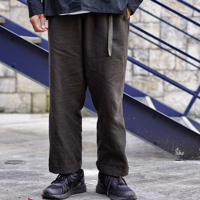 EVAN KINORI(エヴァン キノリ) / Elastic Pants-Wool/Paper Glen Check -brown/black-