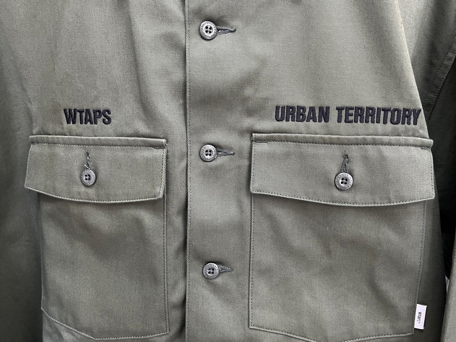 WTAPS BUDS LS SHIRT COTTON TWILL OLIVE DRAB 04 221BRDT-SHM02 93052