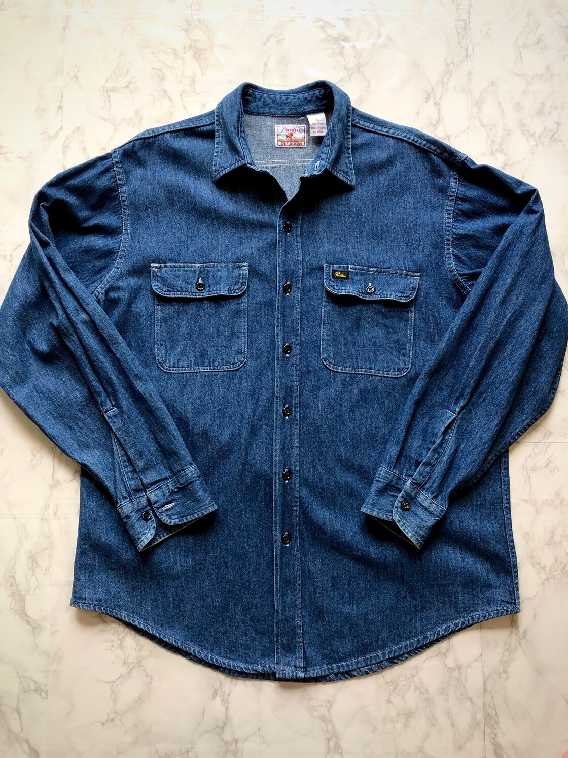 80s 90s USA製 PRENTISS OUTDOORS DENIM SHIRTS プレンティス デニム 