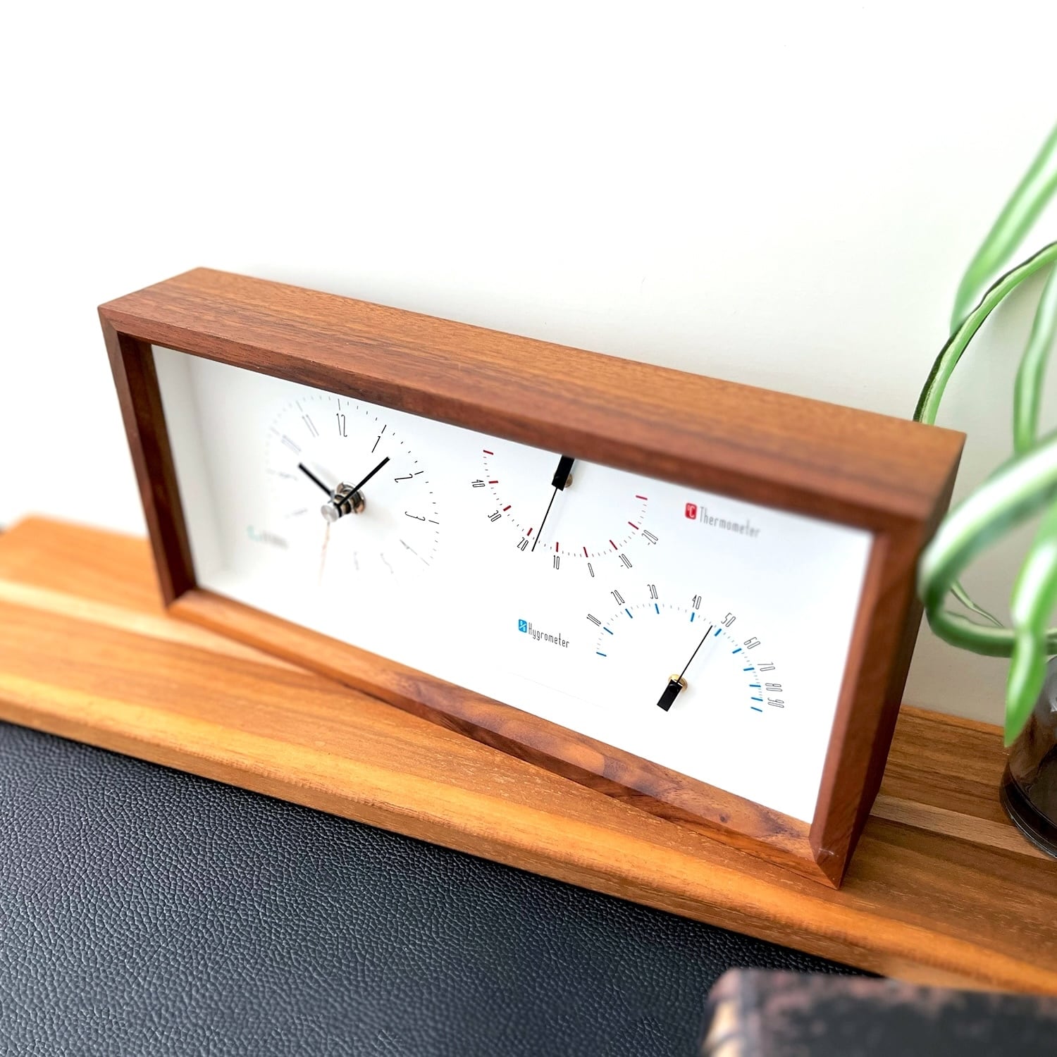 KATOMOKU Thermo clock ウォールナット km-152WA 温度湿度計器付き