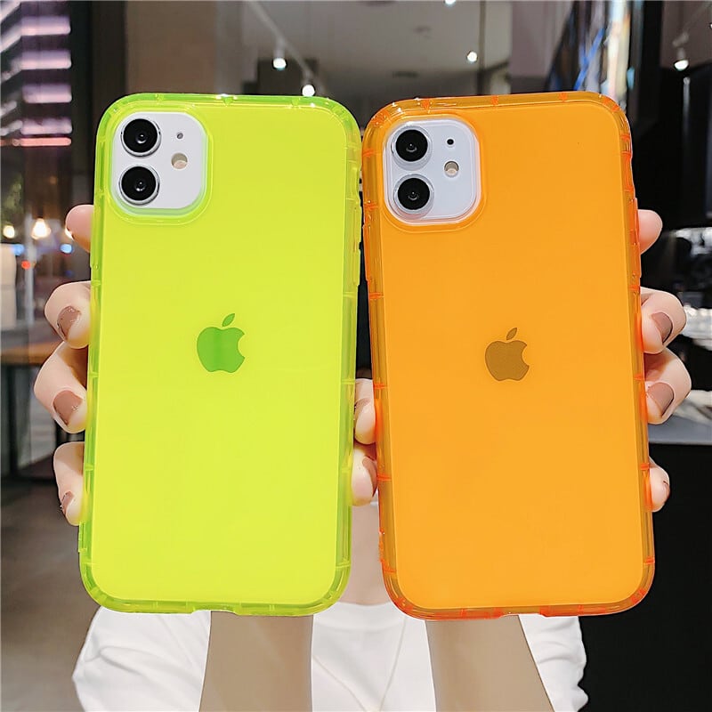 ネオンカラー] iPhone11 Pro/11/XS ケース クリア 3色 目立つ