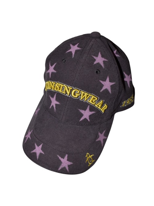 NETSU – Gray Yellow Logo Cap with Pink Star Paint