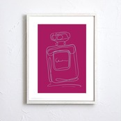 EAU DE PARFUM N°9|香りの余韻を描く一筆ラインアートポスター|空間が洗練されるミニマルデザイン|高品質印刷A2ポスター