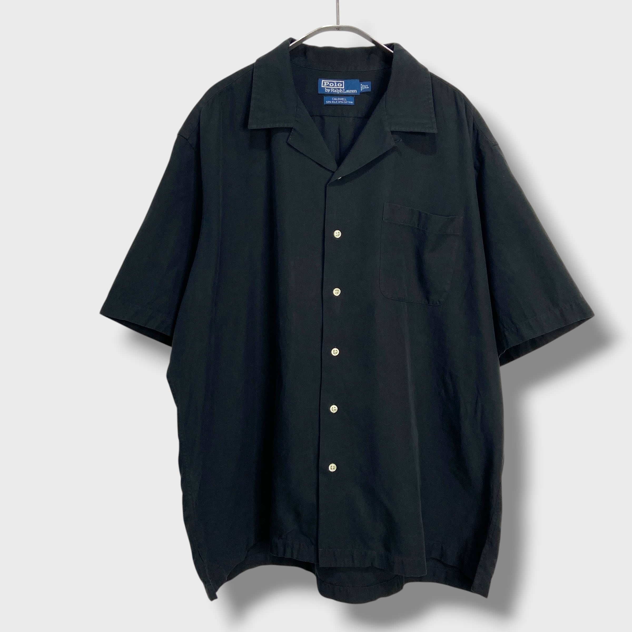 ラルフローレン CALDWELL シルクコットンオープンカラーシャツ ポニー