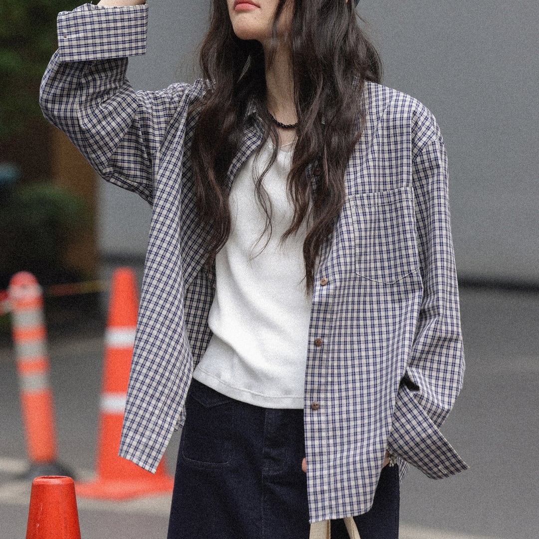 check loose fit shirt