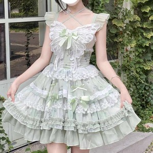 甘ロリ♡ミントグリーンバタフライワンピース　wanpi36★