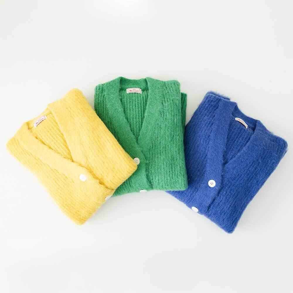 mao made モヘアミックス畦編みVネックカーディガン