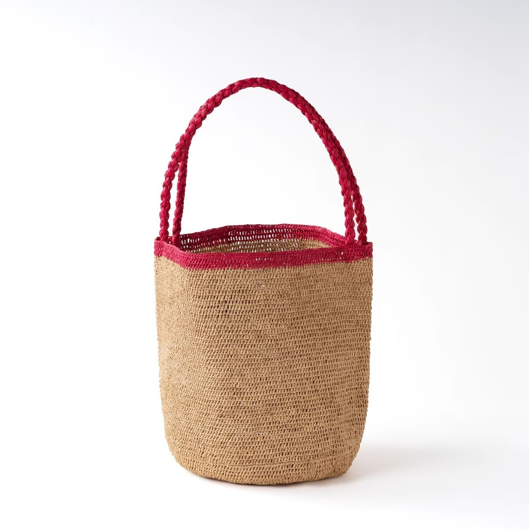 MADE IN MADA │ MOUMOUNE raffia bag (natural & red) | robin ASO