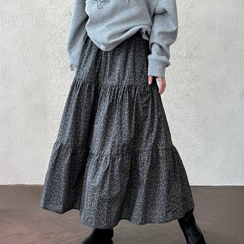 フラワープリントプリーツスカート 233053