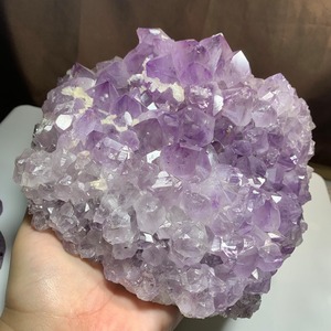 ブラジル産・アメジスト原石クラスター☆フローライトハリネズミ付き