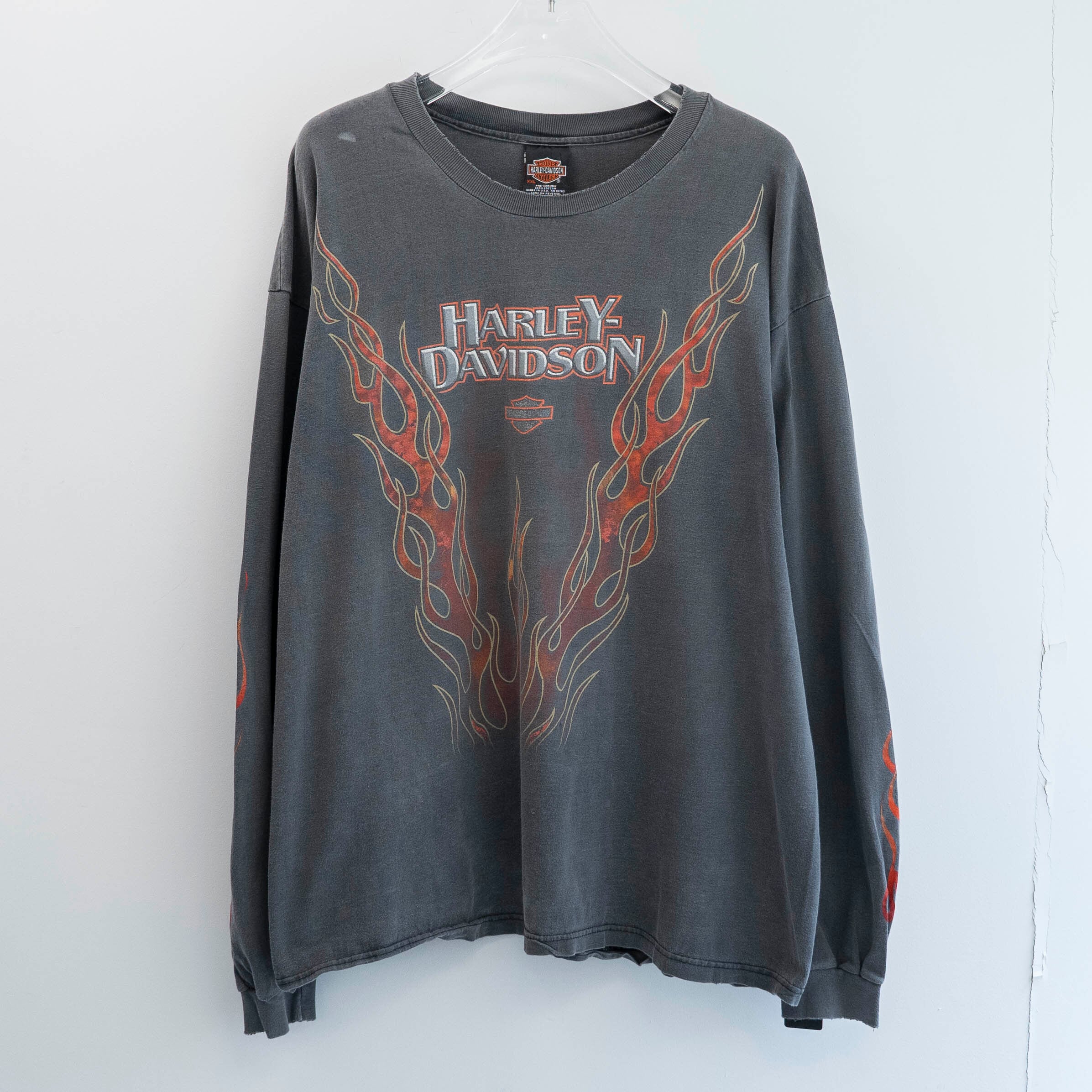 Harley Davidson " V Flame L/S Long View Texas " Original Tag XXL【E5-33】