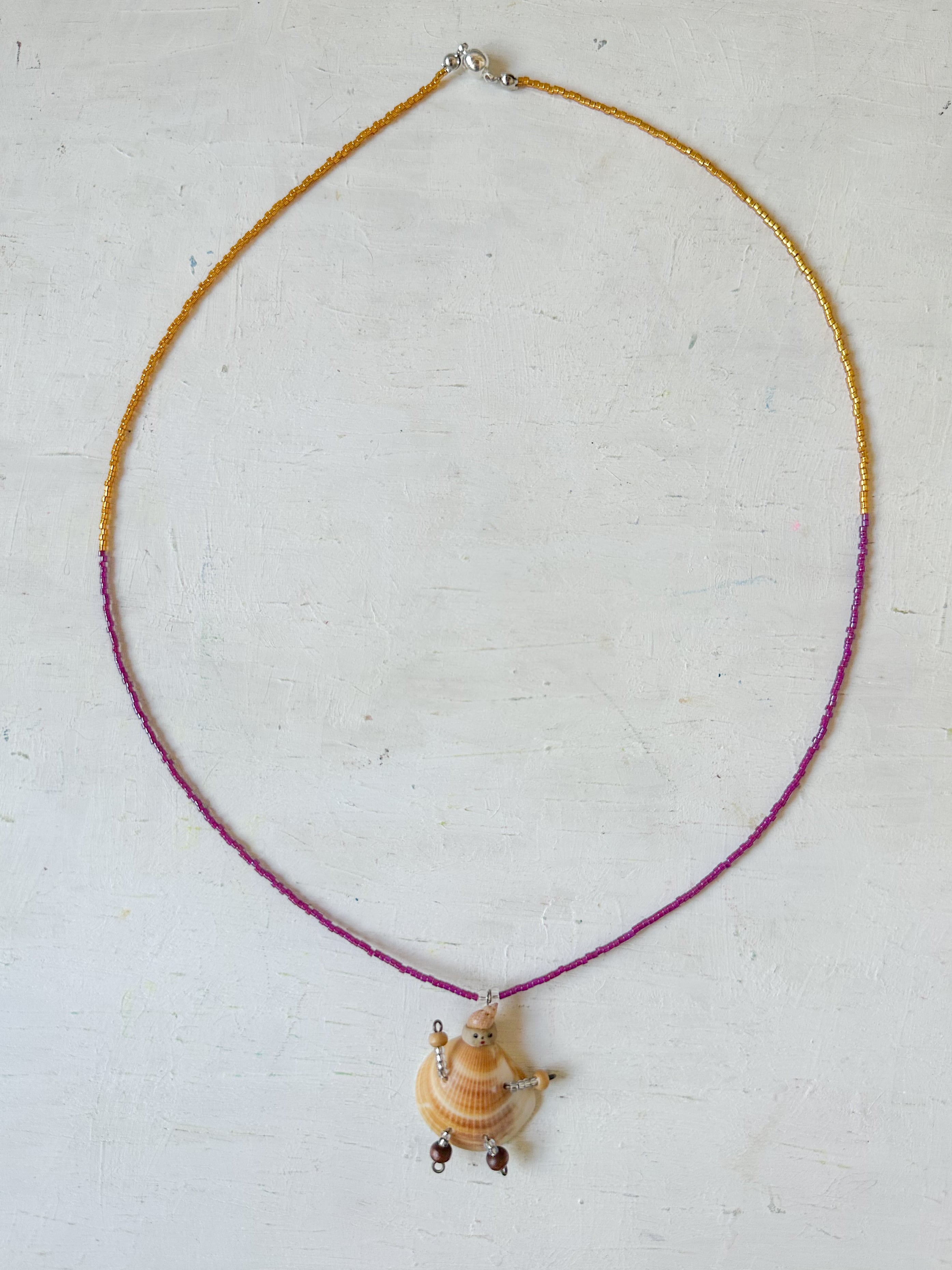 9月・貝殻ドールとビーズのペンダント03 | 貝殻こけし舎