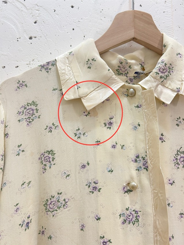 40's purple flower white  gown