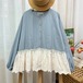 4色/裾レースコットンブラウス ・12390