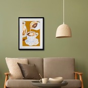 Specialty Coffee｜コーヒーが注がれる瞬間を描くドローイングアート｜カフェ風インテリアに合うおしゃれポスター｜A3ポスター