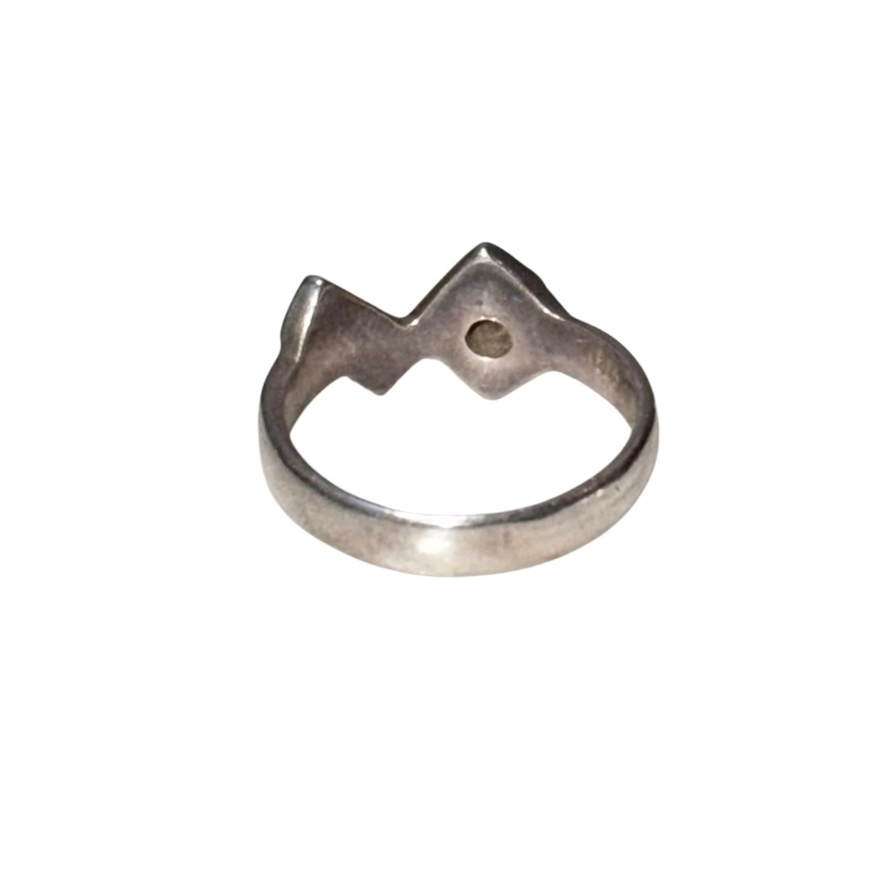 vintage silver yellow stone ring