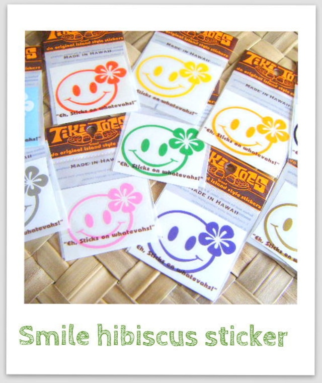 ステッカー”smile Hibiscus ２inch