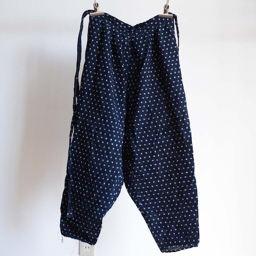 もんぺ 藍染 絣 雪ん子 野良着 パンツ ジャパンヴィンテージ 昭和 | Monpe Pants Noragi Indigo Kimono Kasuri Fabric Japan Vintage