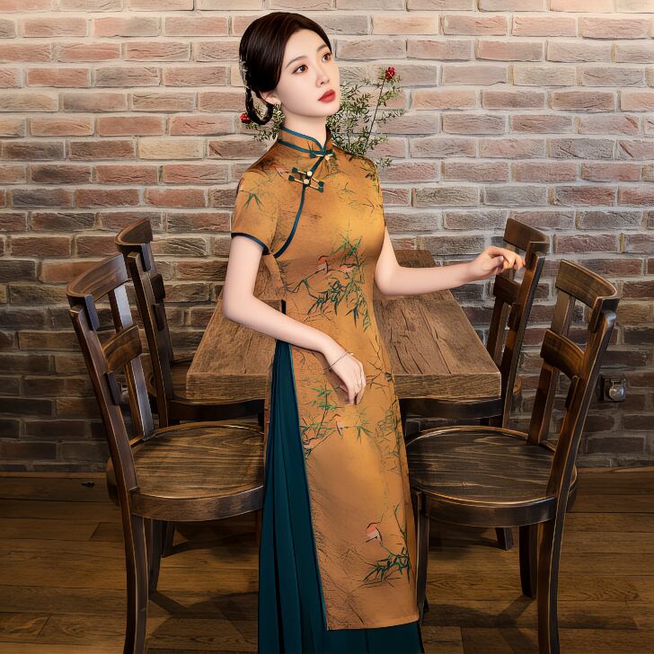 伝統と現代を融合した優雅なイエローアオザイ | アオザイ専門通販（Ao