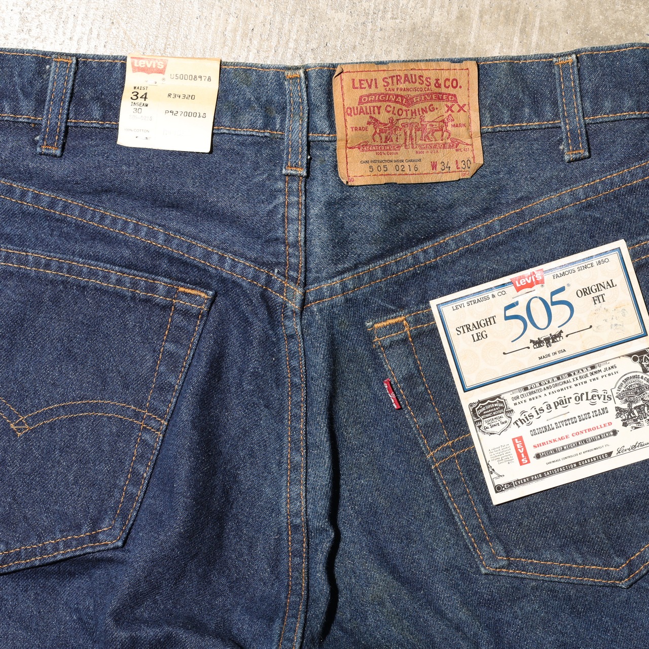 Deadstock 34×30 Levi’s 505-0216 USA 87年 インディゴ ブルー デニム パンツ リーバイス