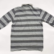 イタリア製 dunhill ダンヒル ボーダー 長袖 ウール ポロニット M/グレー系 メンズ