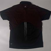 adidas GOLF アディダス ゴルフ CLIMA COOL ハーフジップ 半袖 トレーナー シャツ M/ブラック×レッド メンズ
