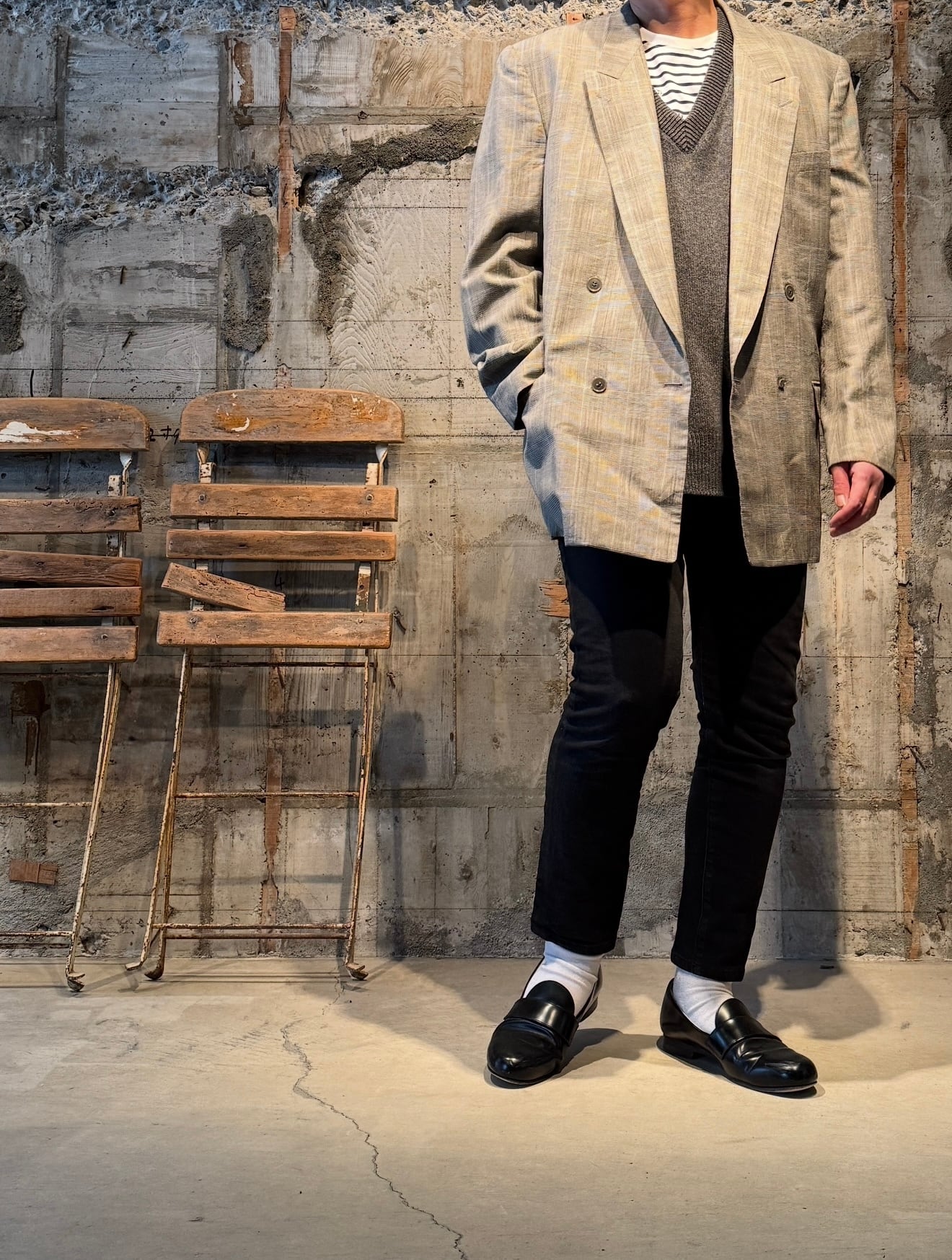 USED ITEM】【Christian Dior】 ピークドラペルダブルブレスト4釦2掛