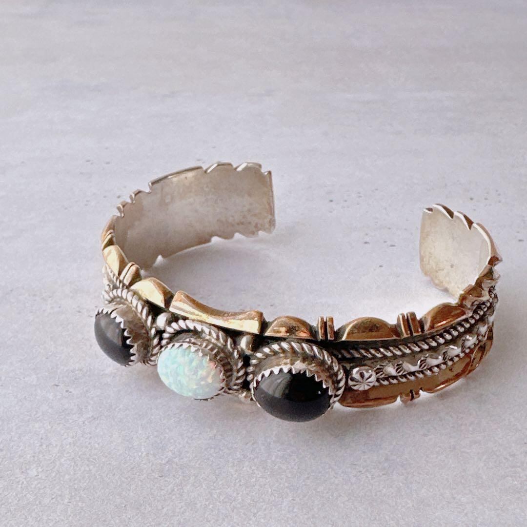 J609】Vintage Navajo 14K & SV925 Bangle | ROOM925