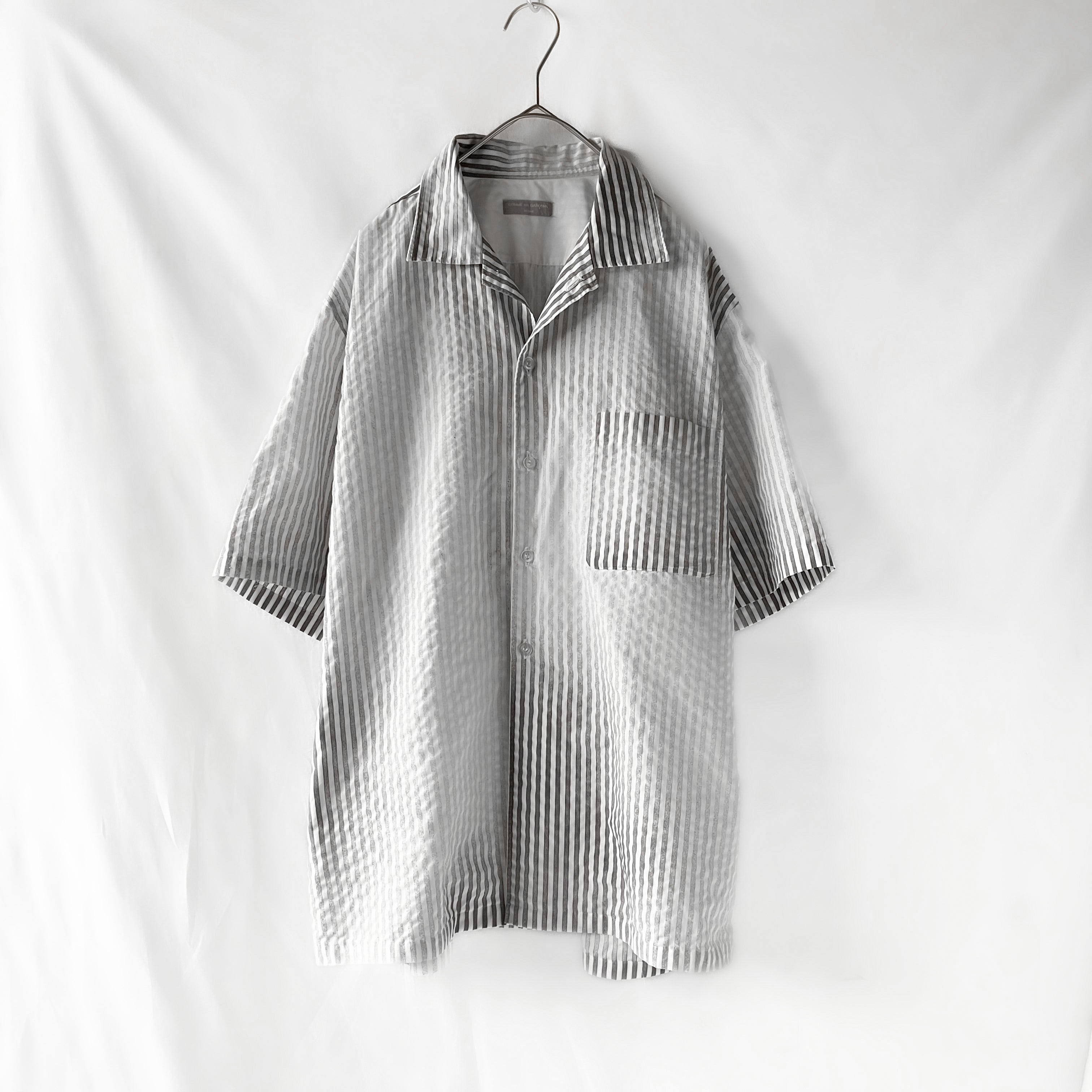 comme des garçons homme stripe open collar shirt 田中オム