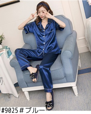 半袖 長ズボン サテン シルク風 パジャマ カラフル