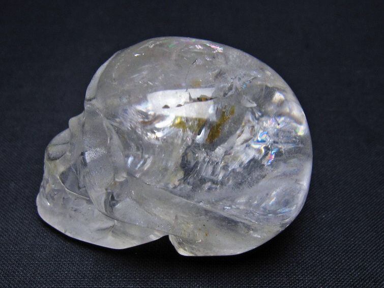 水晶 置物 ドクロ スカル 虹入り 一点物 145-1888 | 天然石