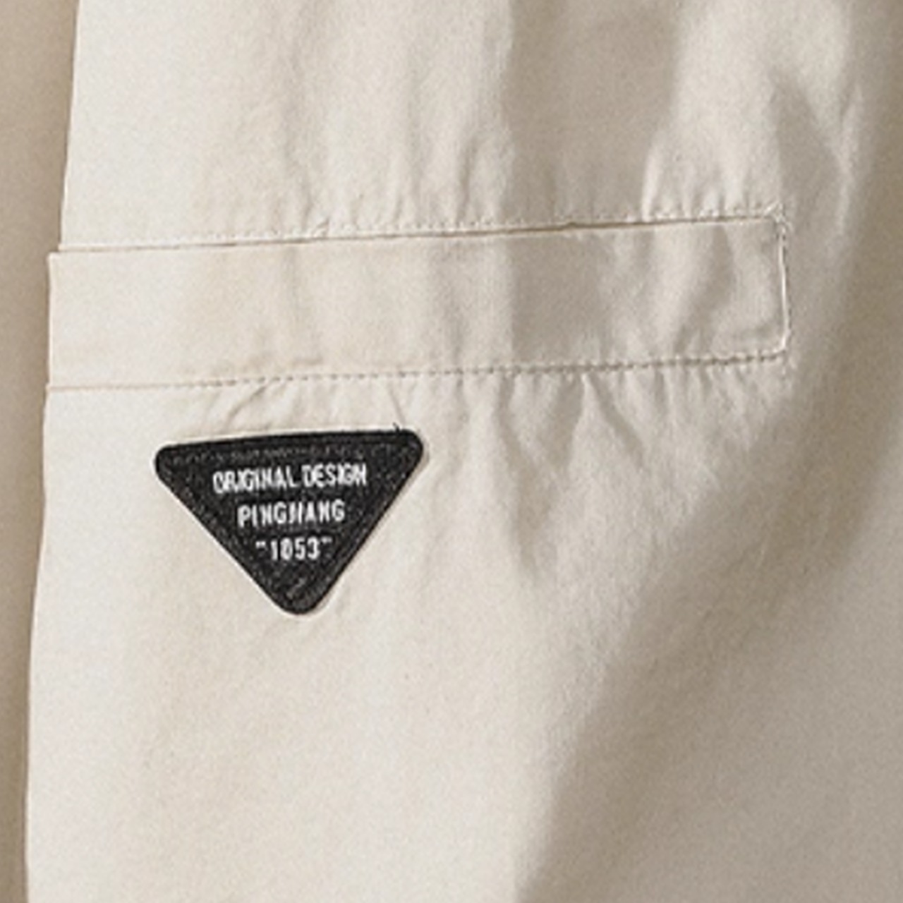 刺繍ロゴ入りオープンカラーシャツ 10112