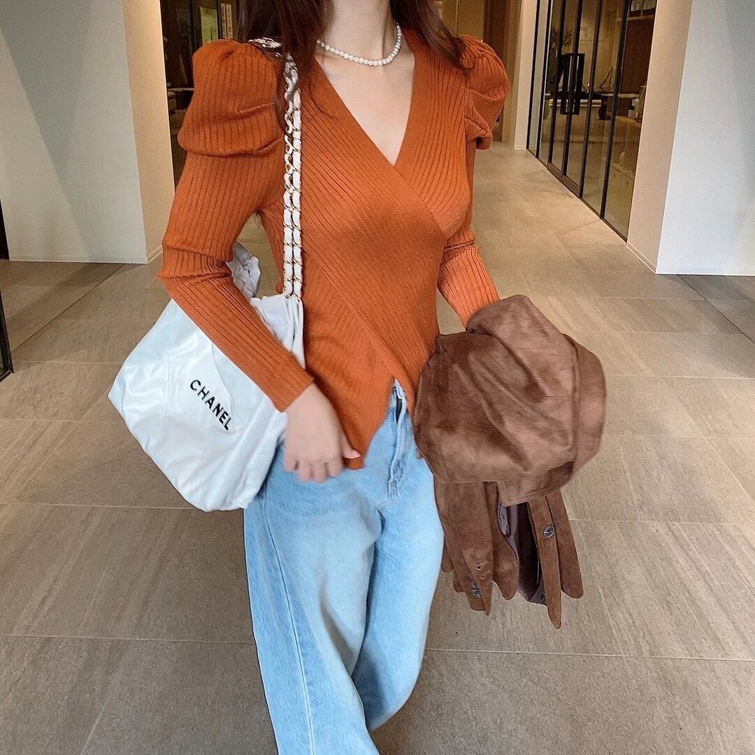 Cachecoeur puff knit / terracotta(10月下旬〜11月上旬頃発送予定)