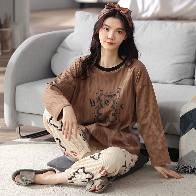 ルームウエア パジャマ レディース プチプラ 部屋着 パジャマ 寝巻き 秋冬 上下セット Mサイズ コットン100 可愛いパジャマ かわいいルームウエア 女の子 大人女子 部屋着 ゆったり リラックス パジャマ 可愛いパジャマ プチプラ部屋着 レディースルームウェア通販